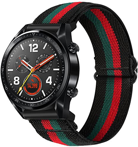 SITAFU Cinturino per Huawei Watch GT 2/GT 3 46mm,22MM Nylon Elastico Intrecciato Regolabile, Ricambio Compatibile con Huawei Watch GT 46MM/GT2 Classic/GT2 Pro 46mm/Watch GT 2e/GT Sport