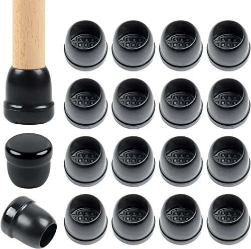 Ezprotekt Protection Pied de Chaise16 Patins, 12-20mm Housses de Pieds de Chaise en Silicone Noir, Patins de Meubles et Combinaison de Protection Thermo-élastomère, Convient pour Les Pieds Ronds