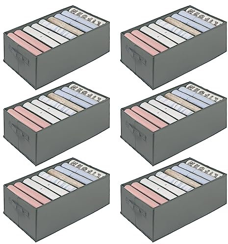 kiximay Kleiderschrank-Organizer 6 Stück, Schubladen-Organizer Faltbare, Ordnungssystem Kleiderschrank für Aufbewahrung Kleidung, Tshirts, Hosen, Unterwäsche
