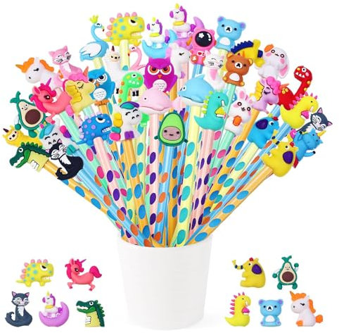 Gudotra 40 Pezzi Matite Gadget Compleanno Bambini Matite Animali per Bambini Regalini Fine Festa Compleanno Matite Colorate Pensierini Compleanno per Bambini Dopo Festa