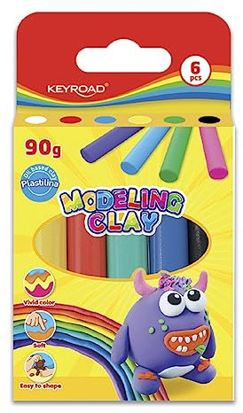 Keyroad KR971976 Plastilin-Knete / 6 Stück à 15 Gramm/Farben für Kinder/Farbmischung, bunt