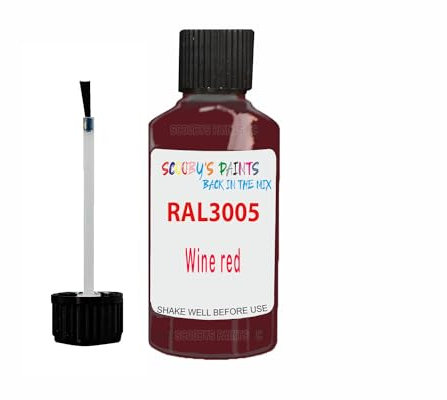 SCOOBYS PAINTS BACK IN THE MIX Anti Rust Direct to Metal Paint Protection prevents Corrosion indoor & Outdoor gloss Finish (30ML Tester Bottle, RAL3005 Wine red)