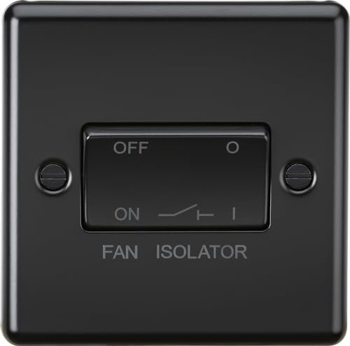 Knightsbridge 10AX 3 Pole Fan Isolator Switch - Matt Black