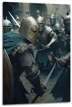 VZRSQZK Poster mit Schwert, Motiv: Dunkler Ork, dekoratives Gemälde, Leinwand-Wandposter und Kunstdruck, modernes Familienschlafzimmer-Dekor-Poster, 20 x 30 cm