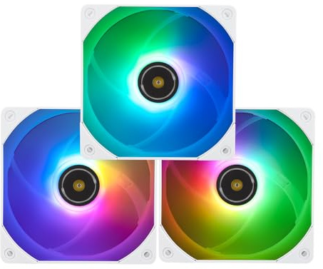 Thermalright TL-E12W-S X3 - Ventilador de CPU ARGB de 120 mm, refrigeración de caja de computadora, PWM silencioso de 4 pines, velocidad de 1500 rpm, para ventilador de refrigeración de CPU con
