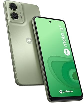 MOTOROLA G24 128Go Vert amande, smartphone débloqué, écran 6,6, double capteur 50MP, Dolby Atmos, batterie 5000 mAh, Chargeur 20W et coque de protection inclus