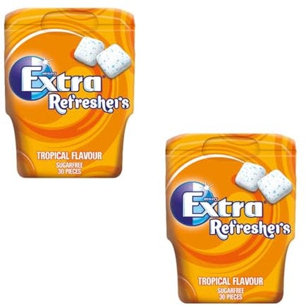Wrigley Extra Refreshers Chewing Gum Tropical - Pack of 2 x 30 Pcs