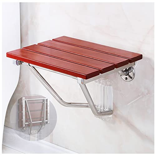 Duschsitz, Duschsitz für Wandmontage, Klappbarer Duschsitz aus Holz for die Wand, an der Wand montierter Duschsitz, Klappbank, Spa-Badewannen-Sitzauflage 300 Pfund, faltbarer Badezimmer-Duschstuhl, kl