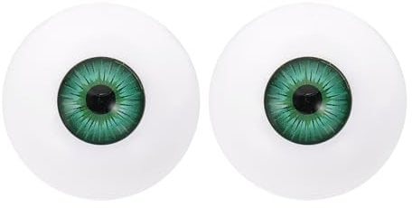 PATIKIL 30mm Safety Eyes,1 Pair Realistic Acrylic Eyes Plastic Half Eyeballs for Masks Halloween Props Art Craft, Green