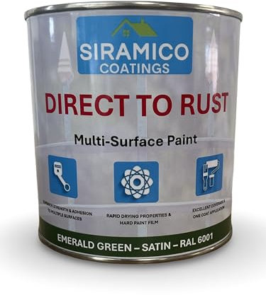 SIRAMICO COATINGS - DIRECT TO RUST - SATIN (EMERALD GREEN (RAL 6001))
