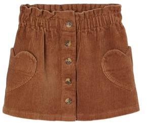 Vertbaudet Mädchen Cordrock mit Herztaschen Zimt 98/104