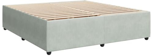 vidaXL Bettgestell, Bettrahmen mit Lattenrost, Doppelbett Polsterbett für Schlafzimmer, Bett Schlafzimmerbett, Hellgrau 200x200cm Samt