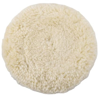 Partuto Universal Woll-Polier-Pad Beige 7 Zoll 1 Stück Für Auto Polieren | Material: Wolle, Für Buffing & Wachsen, Klettverschluss-Design, Waschbar, Wiederverwendbar, Weich