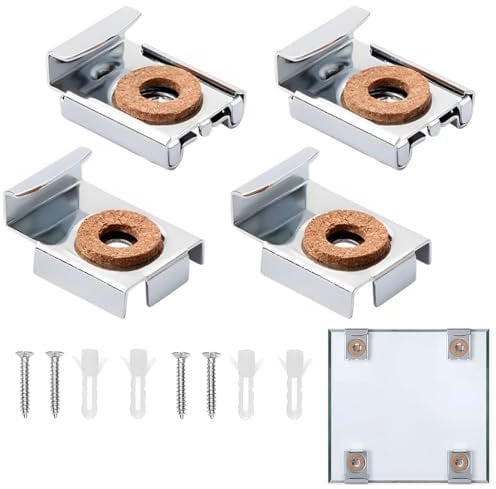 WeddHuis Supporto per specchio da 4 pezzi per il montaggio a parete di specchi pesanti con tasselli e viti