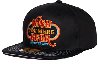 King Kerosin Herren Snapback Cap • Flat Brim • Baseball Kappe Mit Geradem Schirm • Baseballmütze • Schirmmütze • Retro • Vintage • Basecap Kappe Für Männer • Wish You were Beer