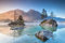 A.S. Création Fototapete Bergsee 3,75 m x 2,50 m - WALLLOVE Tapete mit Landschaft in Blau, Grau inkl. Kleister - DD129570
