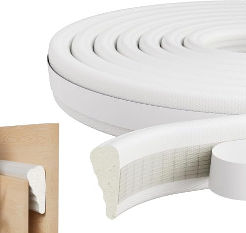 Türdichtung Fenster Dichtungsband, Türdichtung Selbstklebend, Dichtungsband Schaumstoff Selbstklebend, Haustür Türrahmen Dichtung, Door Seal, Zugluftstopper Dichtband Fenster, Weiß, 5M