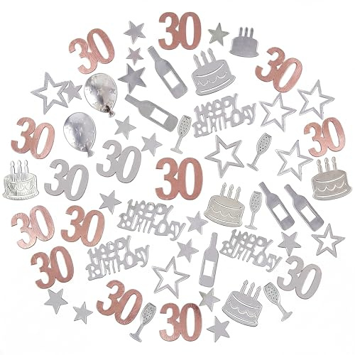 45g Rose Gold 30th Birthday Confetti Foil Metallic Glitz Table Scatter Sprinkles Age Bday Party Decorations