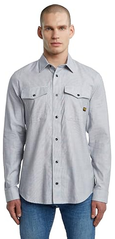 Navy Slim Shirt, Multicoloured (Salute/White Oxford D24963-c290-h511), XL
