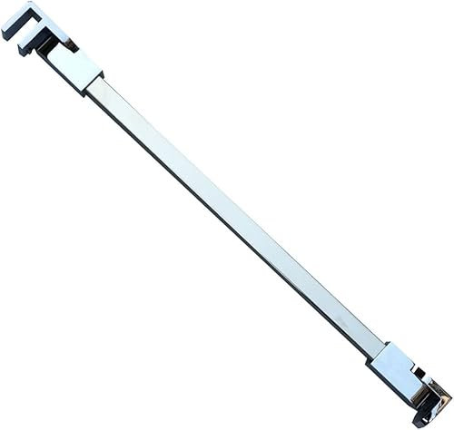 SVNR 50 cm Duschwand Halterung mit 180° Flexibel Drehbarem Winkel, Stabilisierungsstange Dusche für Glasdicke 6-10 mm, Drehbar Edelstahl-Haltestange für Duschwände, Edelstahl Chrom Optik, Rechteckig