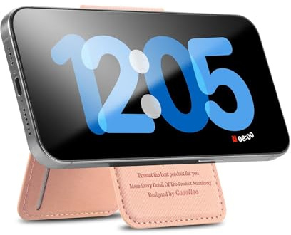 COQUE Portefeuille en Sergé Magnétique avec Support Rotatif - [Ultra Mince] Cuir PU Végane Premium & 4 Fentes pour Cartes, Porte-Cartes Magnétique Universel pour Apple iPhone 14/15/16 Series-Rose