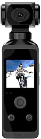 TIEOAXFT 4K 1080P Pocket Action Camcorder HD Sports Cam 1.3 LCD Screen 270° Rotate Wifi Mini Camera with Waterproof Case Motion Camera for Vlogging with External Microphone, Remote Cont