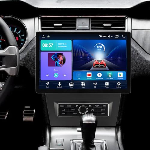 ACAVICA Autoradio für Ford Mustang 2010‑2014 – 13,1″ QLED-Bildschirm Android 15 – Kabelloses CarPlay & Android Auto – GPS-Navigation mit WLAN + Rückfahrkamera