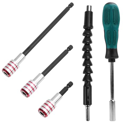 Rierousy Steckschlüssel-Schraubendrehersatz, Schnellwechsel Bithalter, Flexible Shaft Drill, Schnellwechsel-Magnetschraubendreher-Bithalter, Schraubendreher Außensechskant