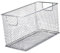 Milageto Mesh Wire Storage Basket Organizer Bin Office Supplies with Handles CD Storage Box Mesh Open Storage Bin, for Home Shelves, Silver