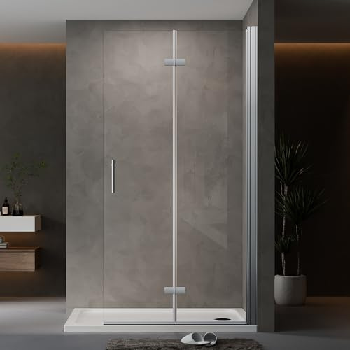 AQUENITH Duschwand Glas 100x195cm Walk in Dusche Duschabtrennung Faltbar