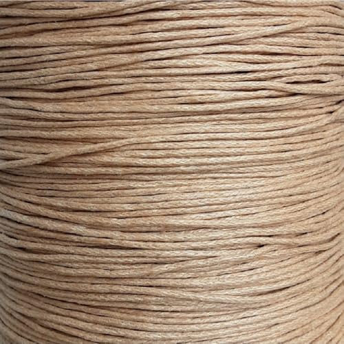 Cotton Waxed 100% Natural 1mm 30m / 30 colours Jewellery Making & Bracelet Necklace Craft, Decorating Stringing (27. Caramel)