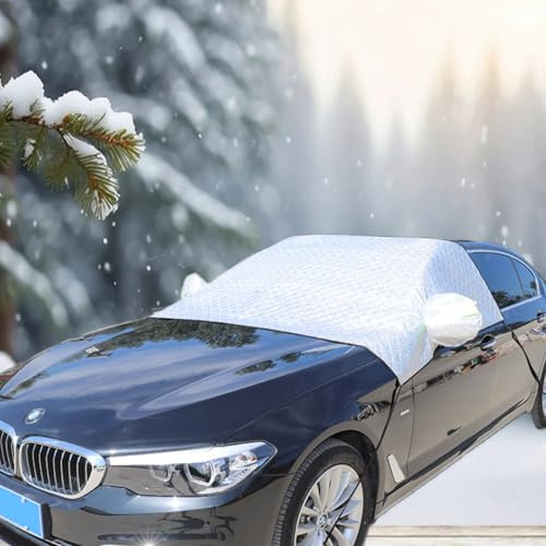 MEXITAL Autoscheibenabdeckung Frontscheibenabdeckung Auto Winter Frostschutzabdeckung Sommer Sonnenschutzabdeckung 4-Jahreszeiten Universalmodell Groß 230 x 147 cm QZD01L