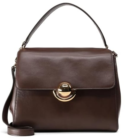Furla Leder Handtasche Abendtasche Vitello Varenne Domus Top Handle Bag Espresso dunkelbraun