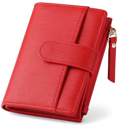 RRANCharltu Portefeuille Femme Cuir Petit Porte Monnaie Blocage RFID Rouge | Porte Carte Femme, Simili Cuir, Portefeuilles et Porte-Cartes, Blocage RFID, Fermeture éclair Poche à Monnaie, Fenêtre ID