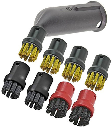 Spares2go Steamer Detail Attachment Nylon + Wire Nozzle Brushes for Karcher Steam Cleaners