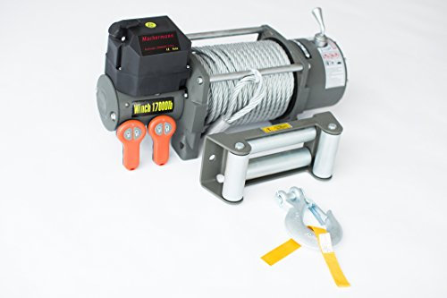 Machermann Neue Elektrische Seilwinde 12Volt,17000 lb,7727 kg .Winde,2 x Funkfernbedienung