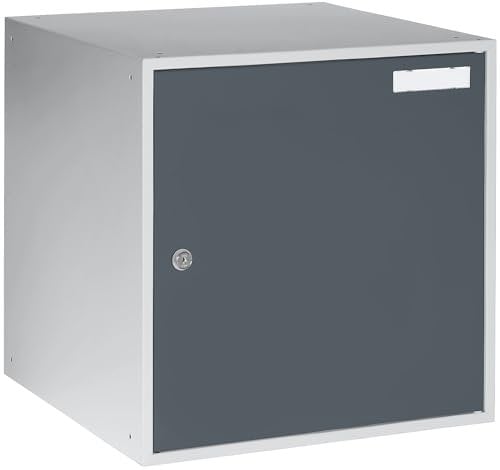 Quipo eurokraft | Basic | Schließfachwürfel | HxBxT 450 x 450 x 450 mm | Vollblechtür | lichtgrau/basaltgrau