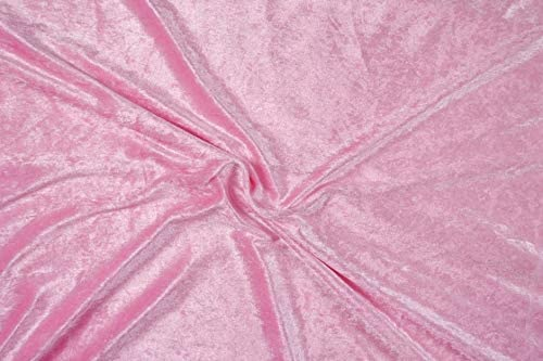 Pannesamt Stoff Meterware für Deko, Basteln und Bekleidung, 1 Meter - 147 cm Breit - Samt ähnliche Oberfläche Stoffe (Rosa 7105)