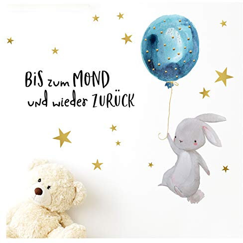 Little Deco Bis zum Mond Hase mit Luftballon DL206-2