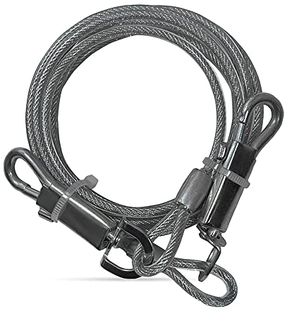 WINSOME Dog Tie Out Cable Metal Dog Lead Puppy Lead Leash- Dog Tether Cable Tie, Steel Cable Pet Lead for Garden, Camping and Picnic (6ft)