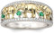 Jeulia 1.5 Karat Elefant Ring Ehering für Frauen 18 Karat vergoldet Verlobungsring Set Zweifarbige Rundschliff Zirkonia Ringe Jubiläumsversprechen Romantisches Geschenk (59（19.0）, Grün)
