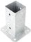 ADGO Staffa di Ancoraggio a Vite Quadrata con Base a Palo 90 x 90 mm, Manicotto di Supporto per Recinzione, per Cemento, Recinzioni, Gazebo, Garage, Capannoni, Lamiera Zincata Argento Anticorrosione