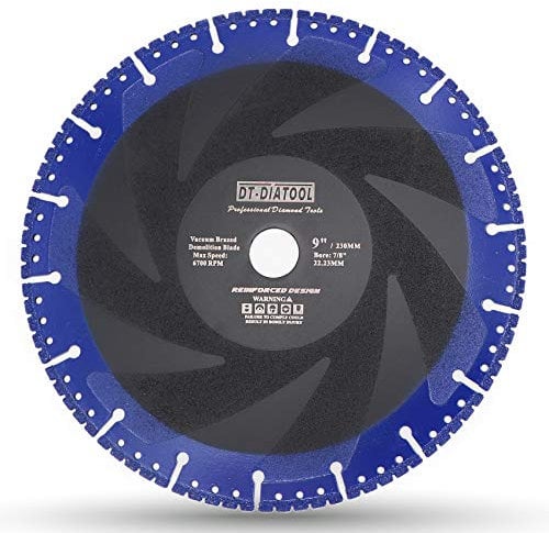 DT-DIATOOL Diamant-Trennscheiben 230 x 22,23 mm Allzweck Sägeblatt für Stahlbeton Metall Alu Bewehrung Eisen PVC Alle harten Materialien