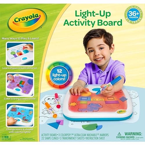 Crayola Light Up Activity Board, Educational Toy for Kids, Gift for Ages 3, 4, 5, 6