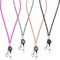 Frienda Pieces Kristall-Lanyard-Halskette mit einziehbarem Ausweishalter und Schlüsselring, Ausweishalter, glitzerndes Strass-Kristall-Lanyard-Band in Schwarz, Grau, Champagnergold, Rosérosa
