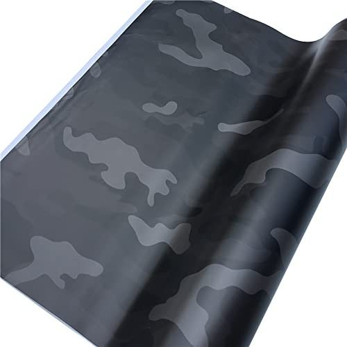 Camouflage Auto Folie,MoreChioce 152cmx30cm Selbstklebend Auto Schutzfolie PVC Autofolie Sticker Lackschutzfolie DIY Vinyl Folie Autoaufkleber für Auto Motorrad Fahrrad,Schwarz