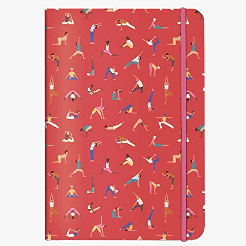 CEDON Yogi Notizbuch A5 Stilvolle Muster Yogi rot mit Einband aus: stabilem bedrucktem Karton, Format: DIN A5, 14,5 x 21 x 1,2 cm, 192 Seiten, 80 g/m², 2034726