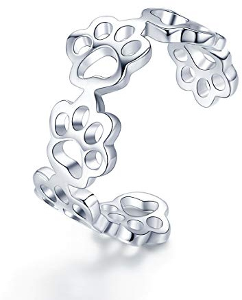 GemKing Paw Trail S925 Sterling Silver Earrings & Ring & Bracelet