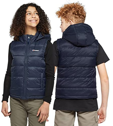 Berghaus Kid’s Burham Gilet with Hood & 2 Pockets, Water-resistant & Durable Ripstop Fabric, Lightweight & Insulated Bodywarmer for Boys & Girls (UK, Age, 5 Years, 6 Years, Regular, Navy)