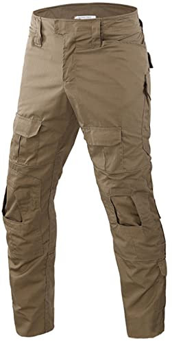 Czen Pantalon de Paintball pour homme, équipement de Combat, pantalon tactique BDU, uniforme militaire, pantalon Airsoft, pantalon de chasse (KHAKI,M)
